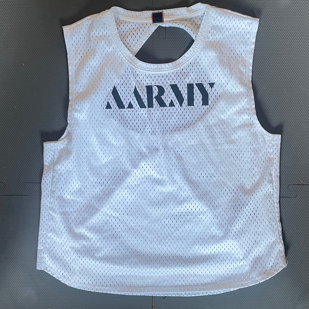 AARMY White Mesh Jersey Tank Top